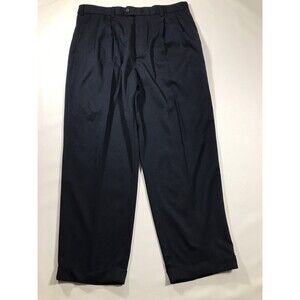 IZOD Sportflex Metrix Fit Microfiber Double Pleated Men Navy Pants 36x30 NEW